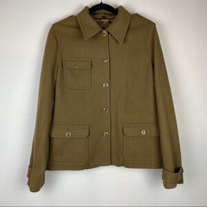 Isda & Co Wool Collared Button Up Military Jacket